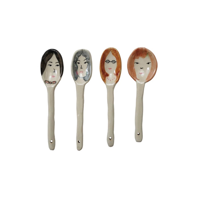 StonewareSpoonwithHand-PaintedFaces