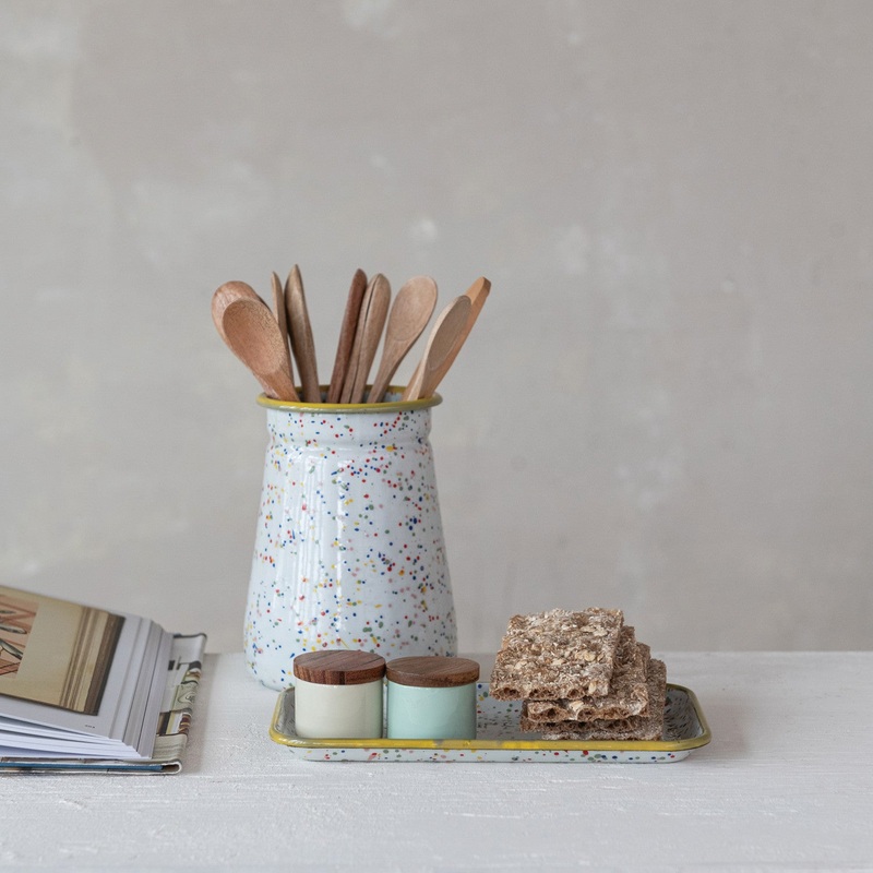 EnameledSplatterwareUtensilCrock