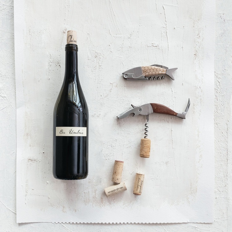 MerbauWood&StainlessSteelBirdShapedBottleOpener/Corkscrew