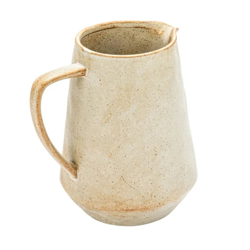 StonewarePitcherwithReactiveGlaze,Cream2.5Qt