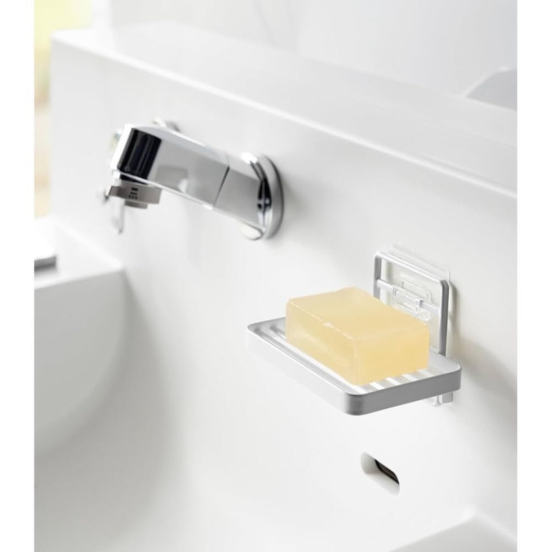 TowerTracelessAdhesiveSoapTray-Steel