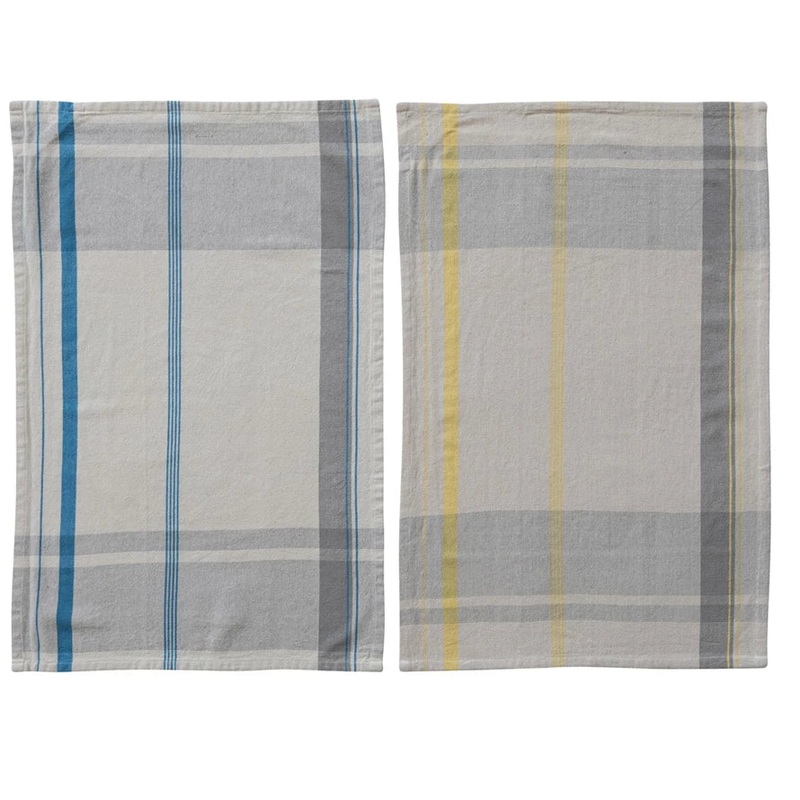WovenCottonPlaidTeaTowel