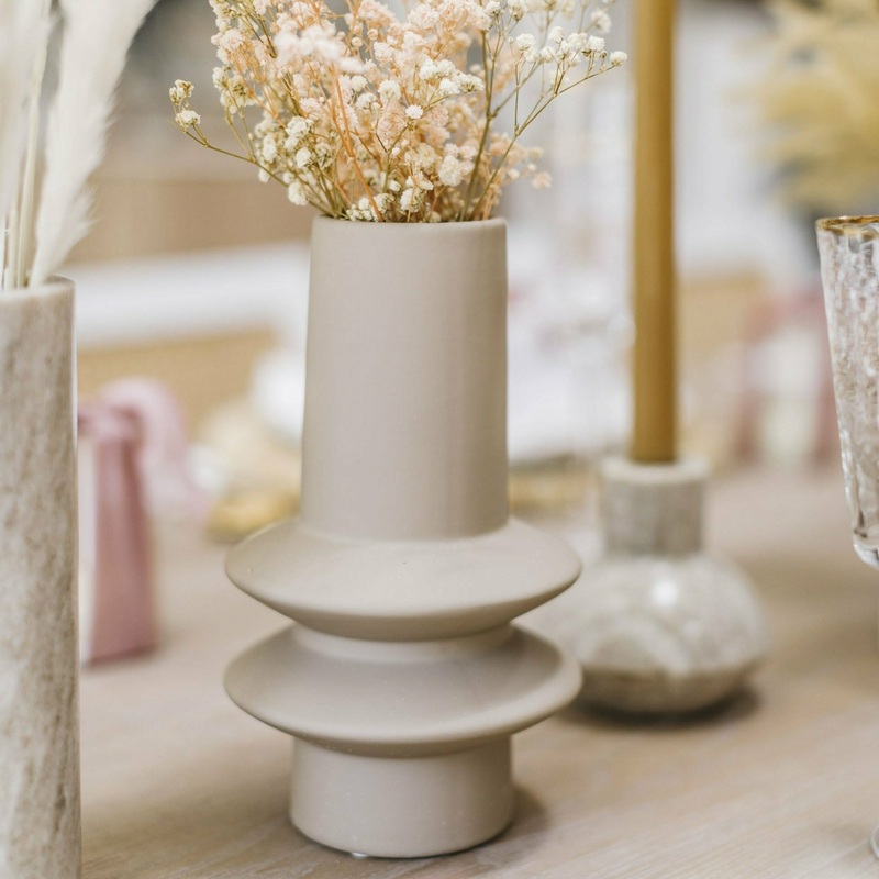 IvoryStonewareVase8.5