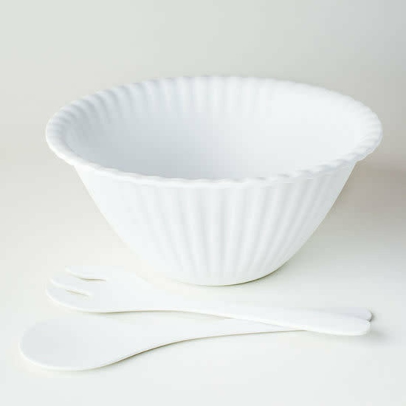 WashablePaperSaladBowl&TongsSet
