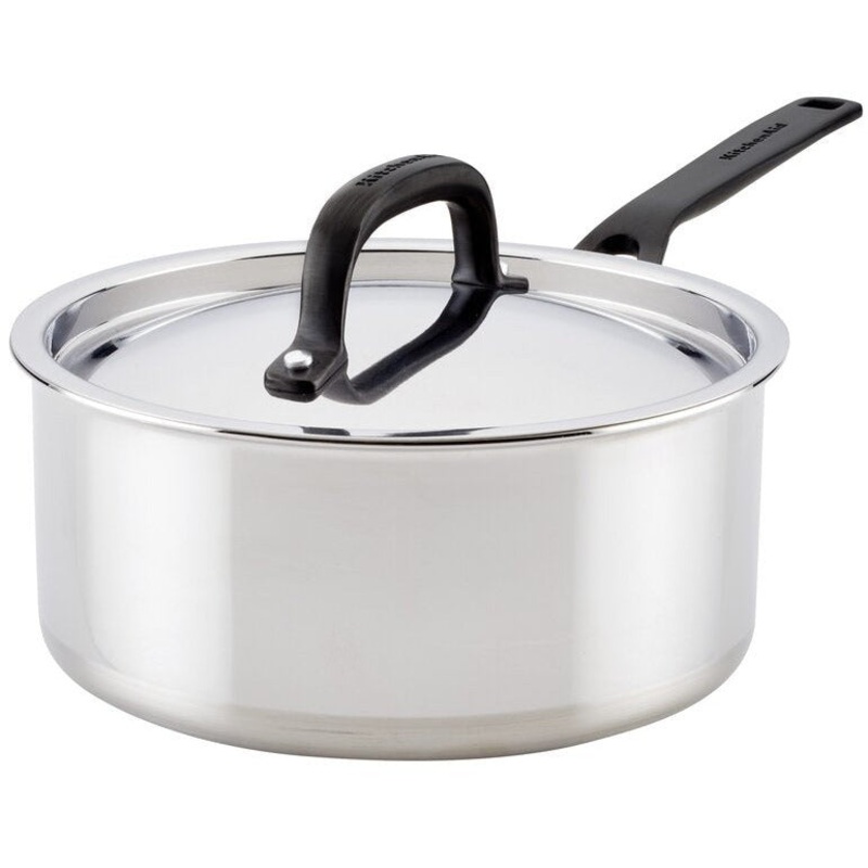 KitchenAid5-plyCladStainlessSteelSaucepanw/Lid,3Qt.