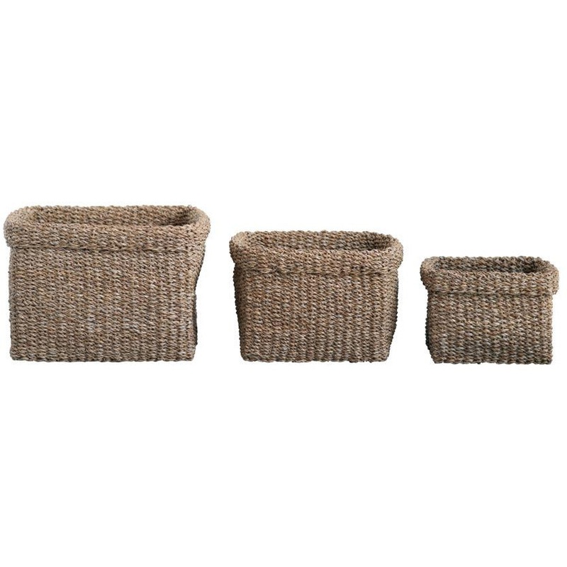 WovenSeaGrassBasketSet/3