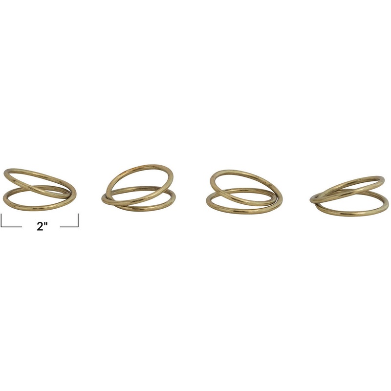 BrassNapkinRingsonLeatherTieSet