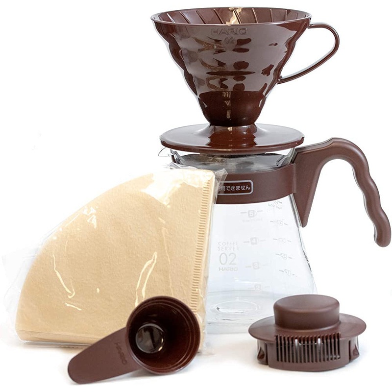 HarioV60Size02CoffeeDripper&GlassServerw/Lid