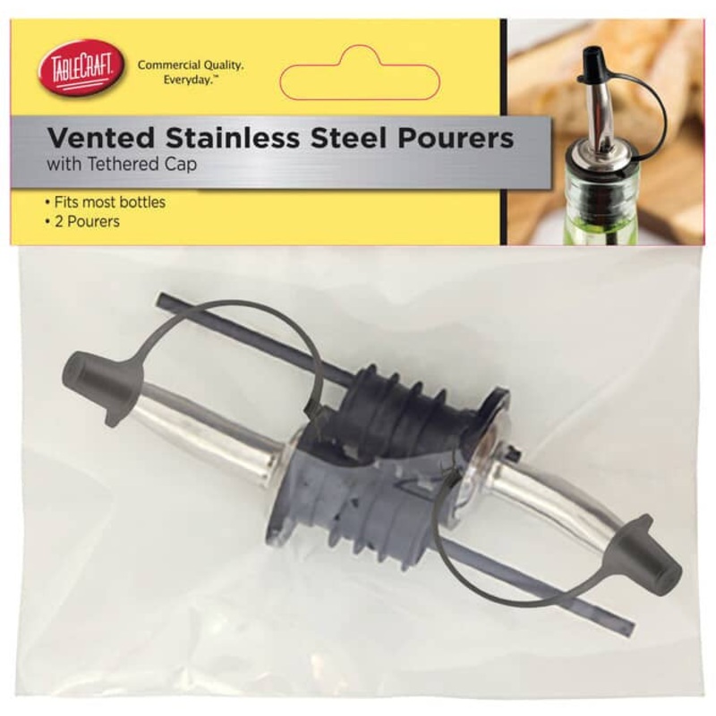StainlessSteelFreeFlowPourerw/CapsSet/2