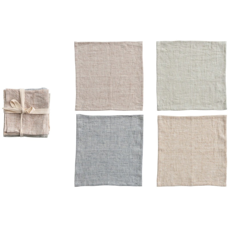 WovenLinenCocktailNapkins,Set-4