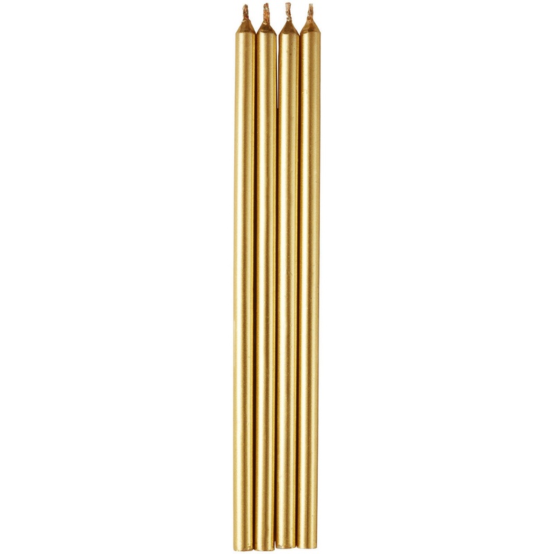 TallGoldBirthdayCandles12Ct.
