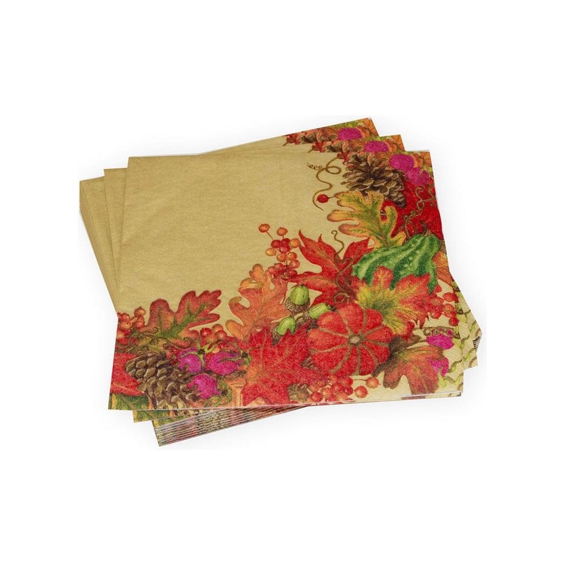 HarvestGarlandGoldLuncheonNapkins