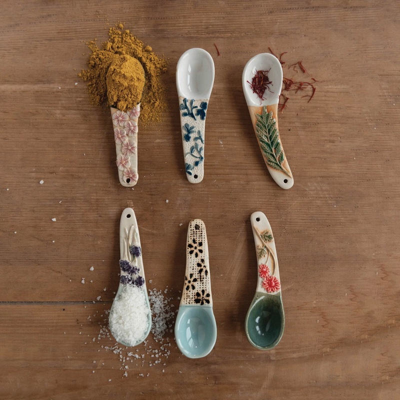 CreativeCo-op-Hand-PaintedStonewareSpoon