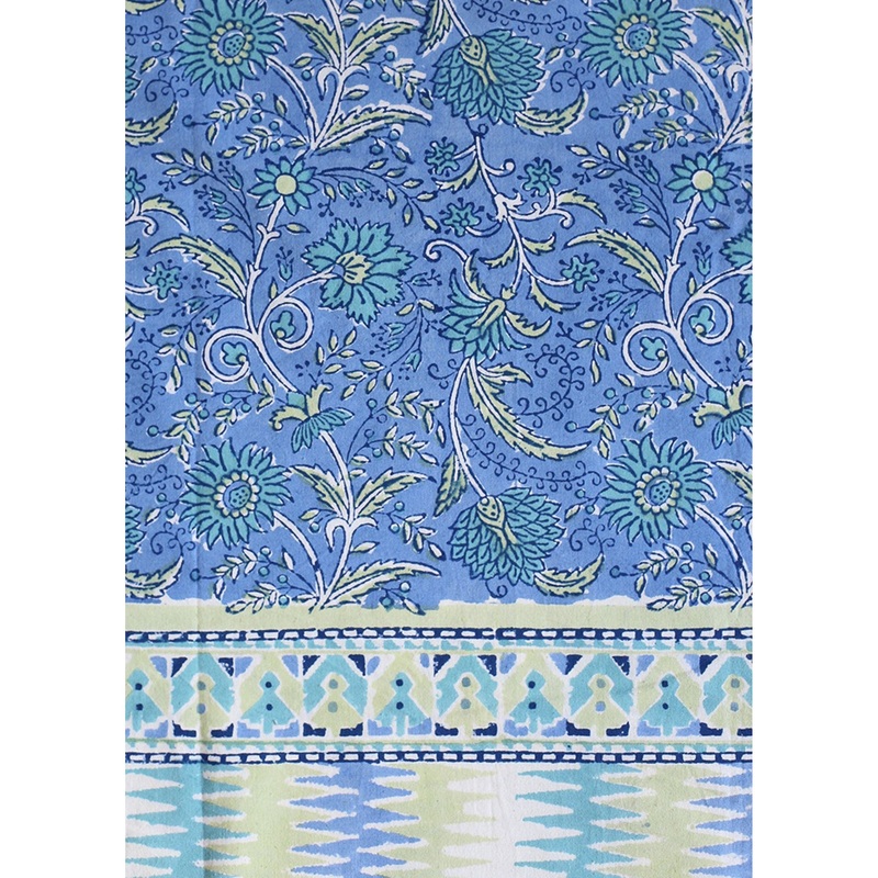 SulakBlueFlowerBlockTablecloth