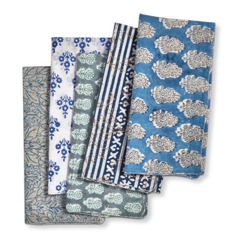 BlueCottageBlockPrintNapkin