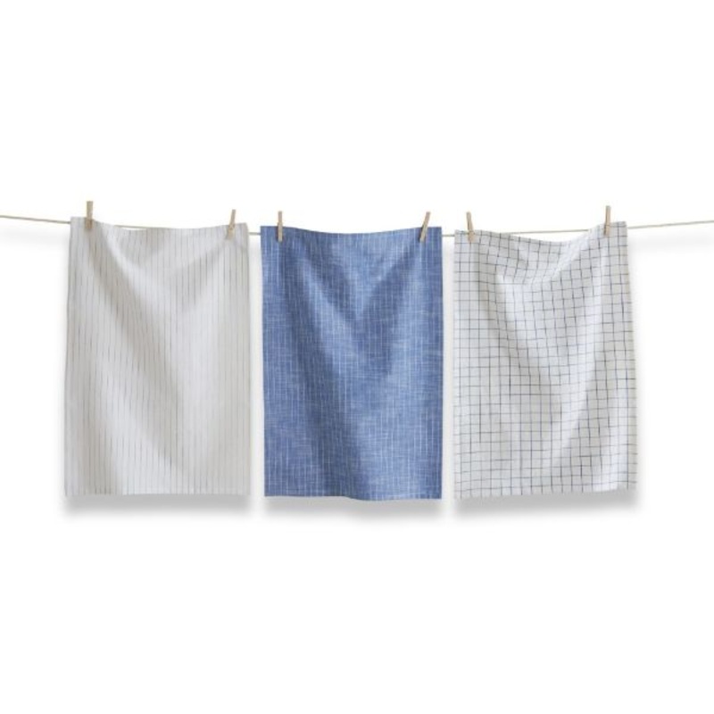WindowPane+PinstripeDishtowelSetof3
