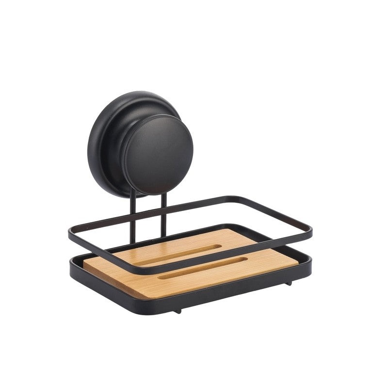 MegaSuctionCupSteel&BambooSoapdish