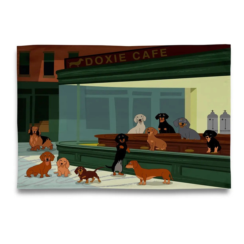 NightDachshundTeaTowel