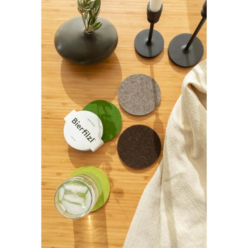 BierfilzlMerinoWoolFeltRoundCoaster4PK