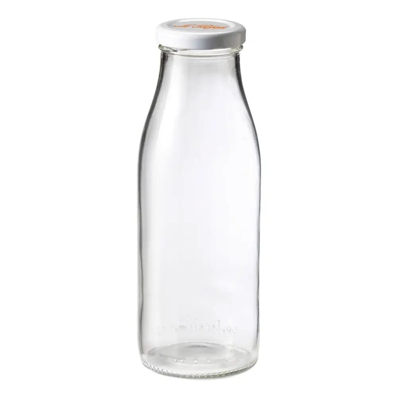FrenchGlassMilkBeverageBottlew/MetalTwistCap17oz
