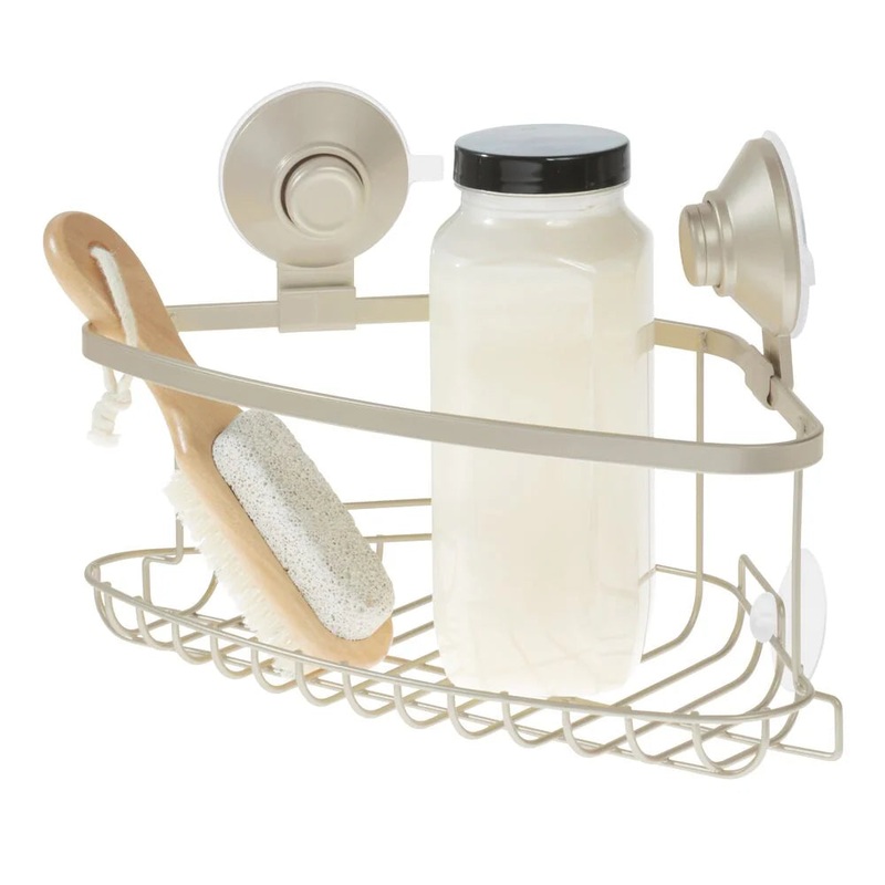 iDesignEverettPushLockShowerSuctionCornerBasket