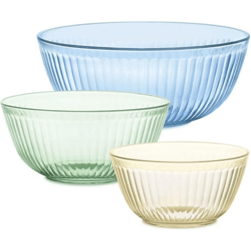 PyrexSculptedTint3pcUnliddedMixingBowlSet
