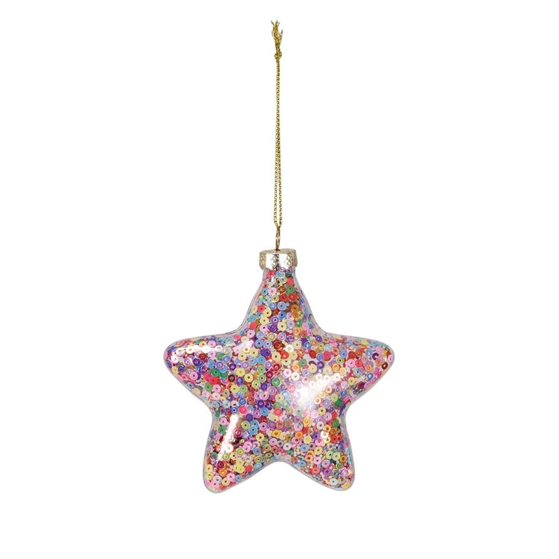 GlassStarOrnamentFilledw/Sequins