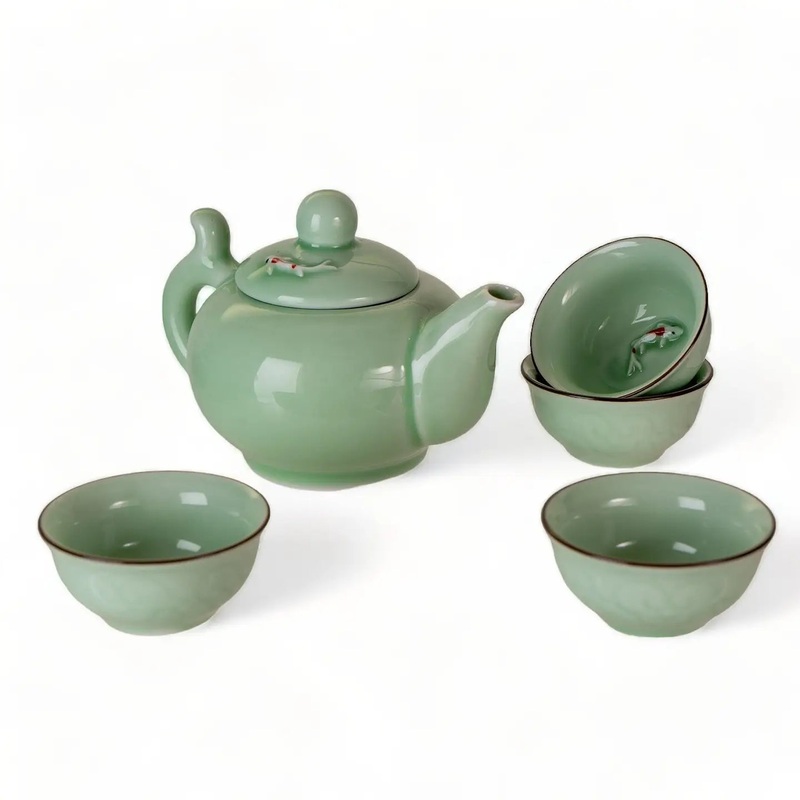 JapaneseKoiFishKungFuTeaSet8oz