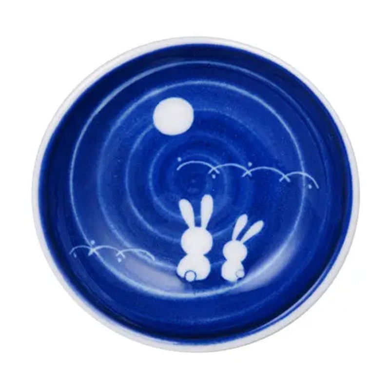 MoonRabbitPorcelainSauceDish3.75"