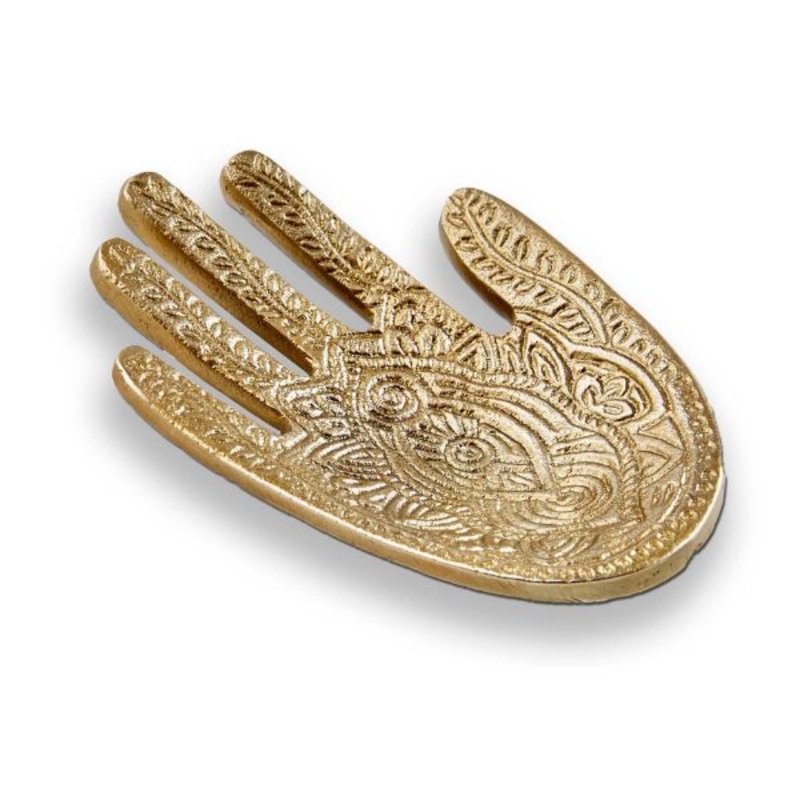 HamsaHandIncenseConeHolder-AntiqueGold