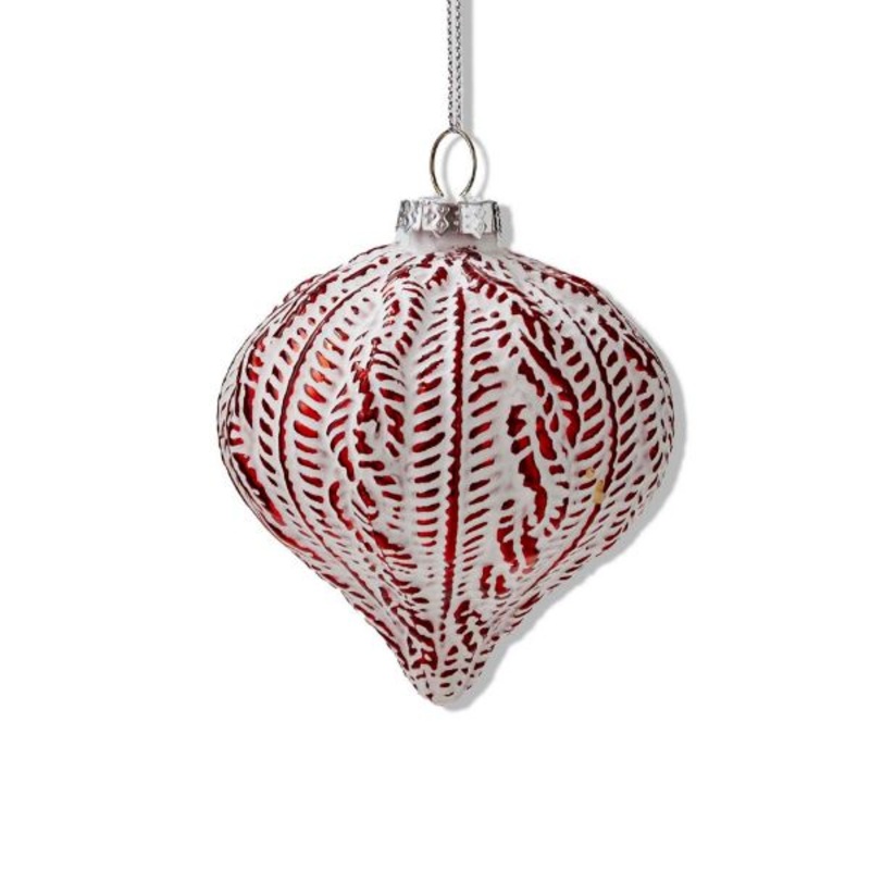 RedAntiqueWideDropOrnament
