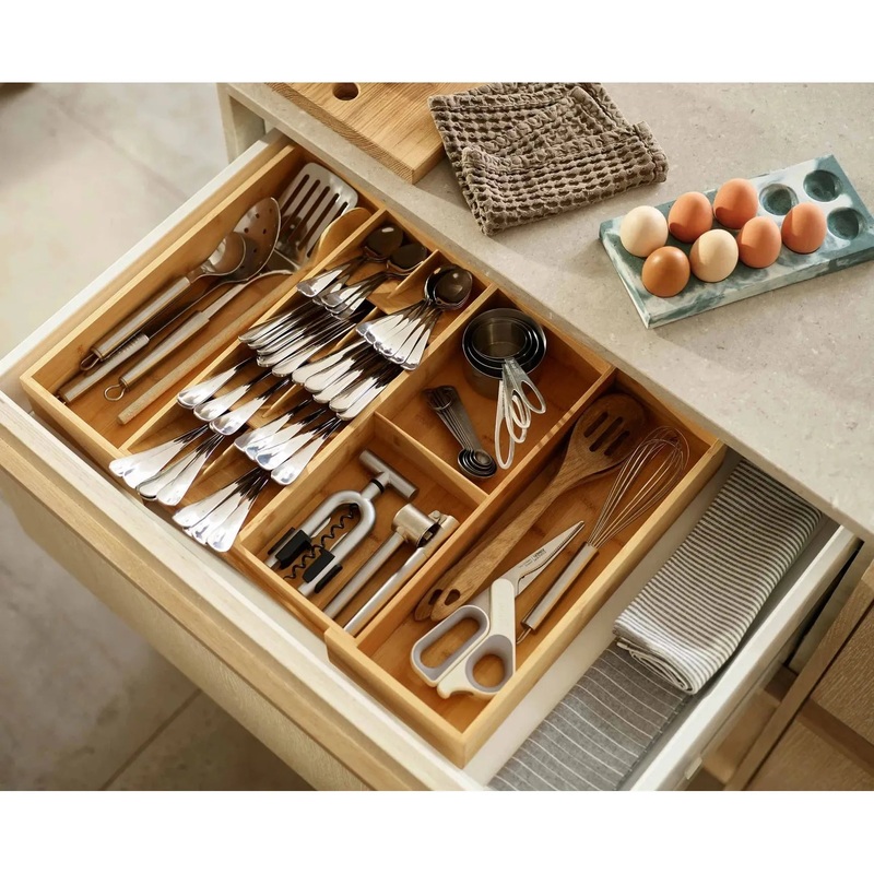 DrawerStoreBambooExpandingCutlery,Utensil&GadgetsOrganizer
