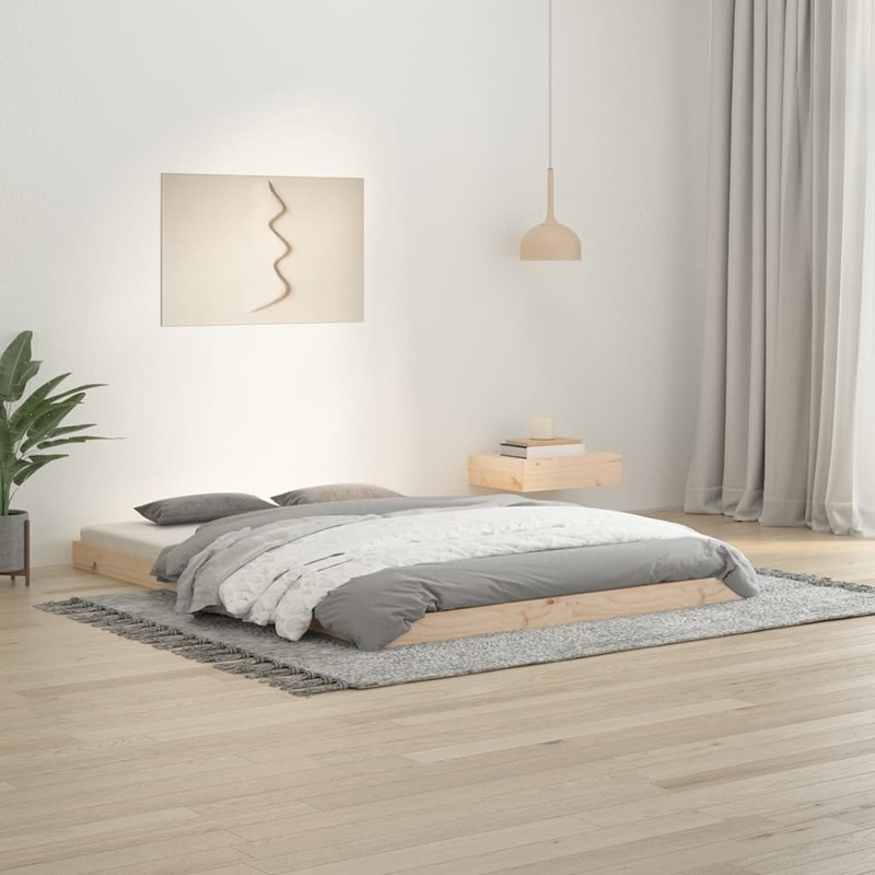 Cadre de lit sans matelas 135x190 cm bois de pin massif