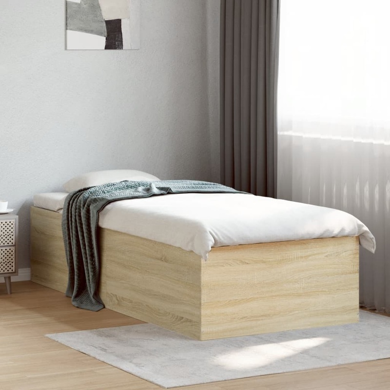 Cadre de lit sans matelas chne sonoma 90x200 cm