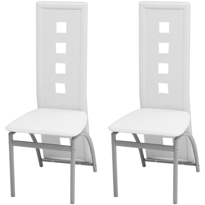 Chaises  manger lot de 2 blanc similicuir