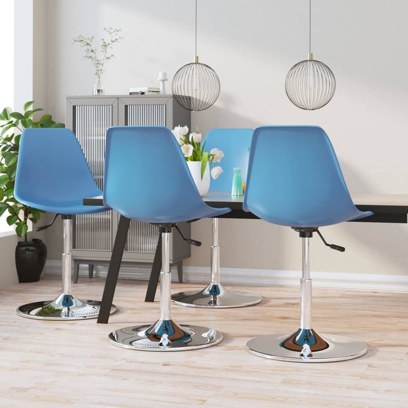 Chaises  manger pivotantes lot de 4 bleu PP