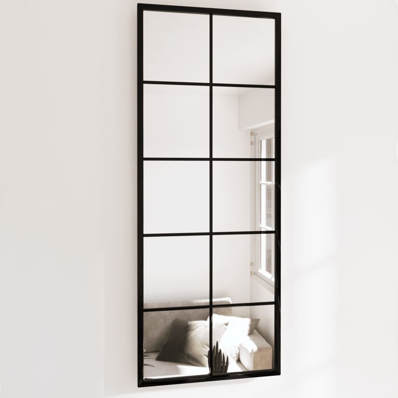 Miroirs muraux 2 pcs noir 100x40 cm mtal