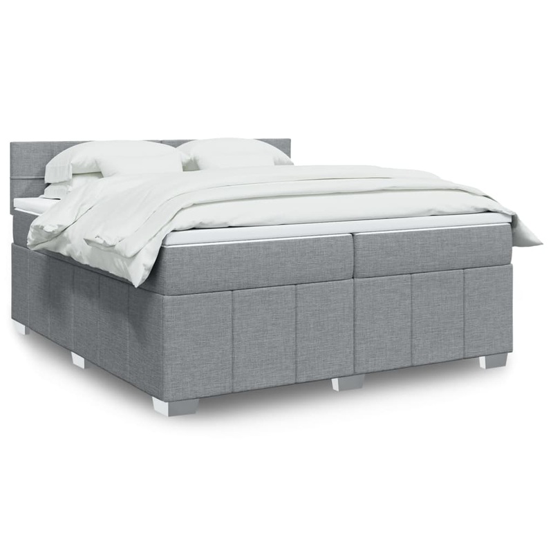 Sommier  lattes de lit avec matelas Gris clair 200x200cm Tissu