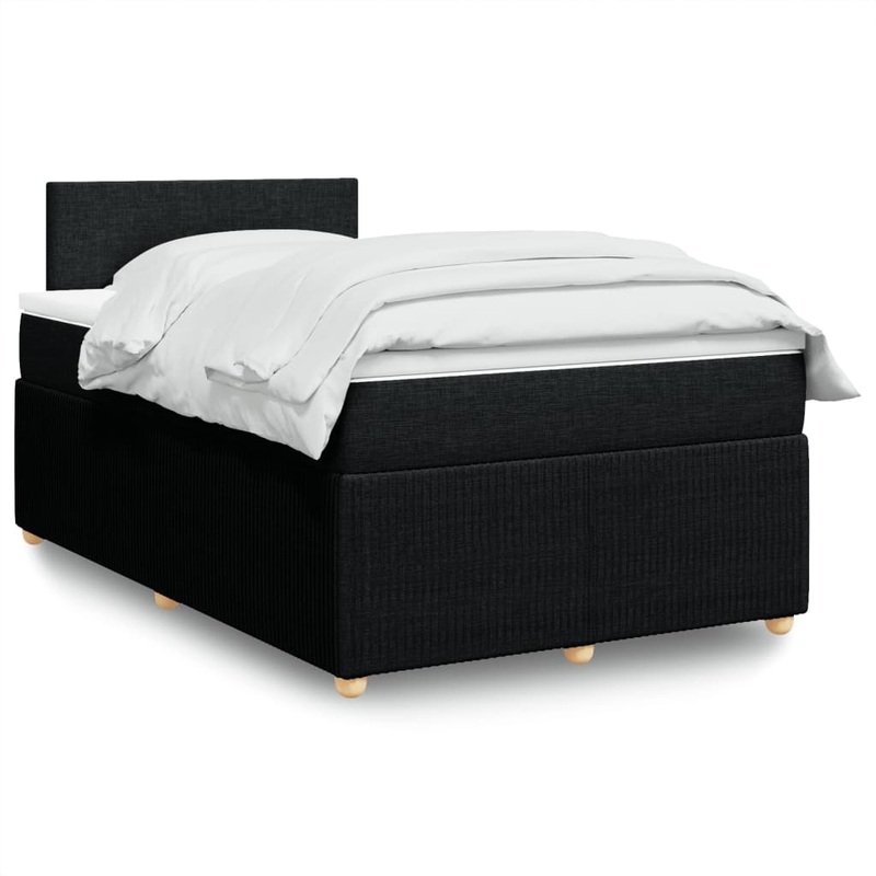 Sommier  lattes de lit avec matelas noir 120x190 cm tissu