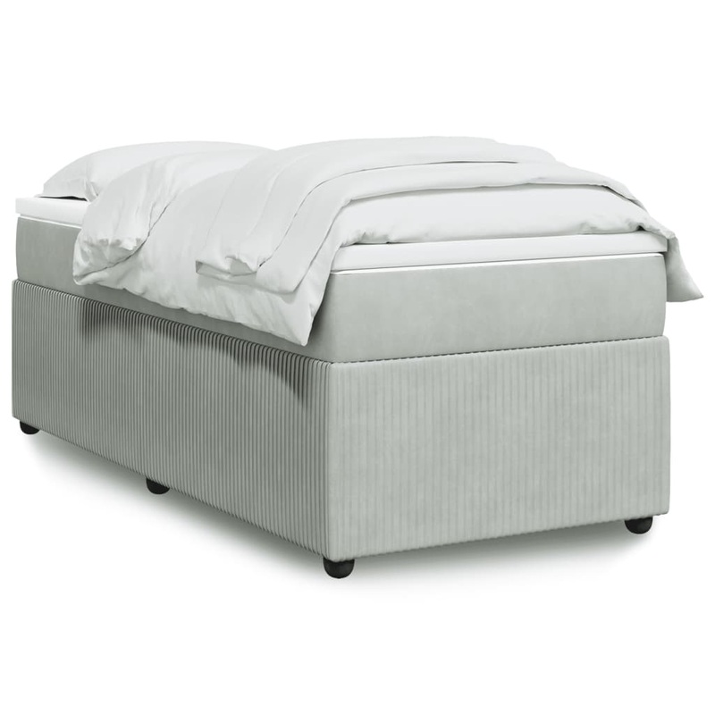 Sommier  lattes de lit et matelas Gris clair 90x200 cm Velours