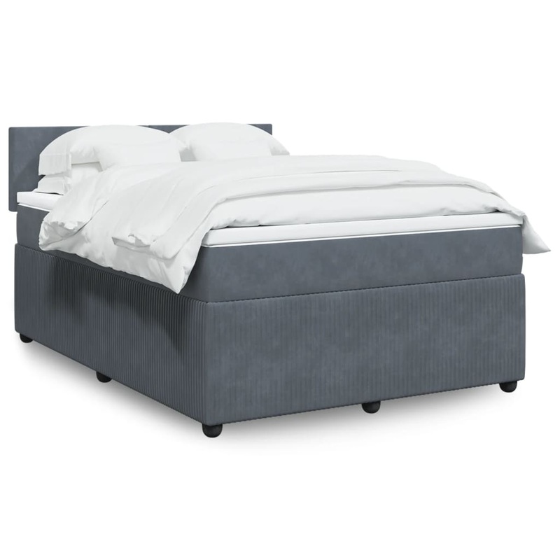 Sommier  lattes de lit et matelas Gris fonc 140x200cm Velours