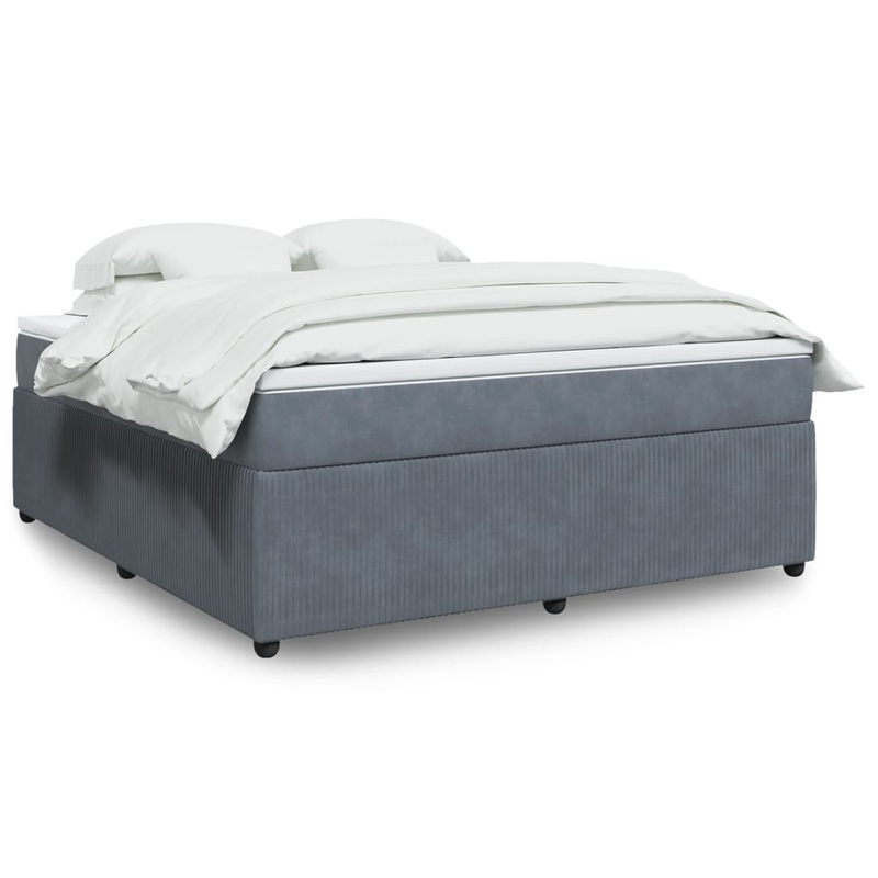 Sommier  lattes de lit et matelas Gris fonc 180x200cm Velours