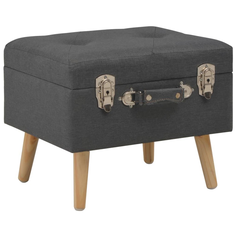 Tabouret de rangement 40 cm Gris fonc Tissu
