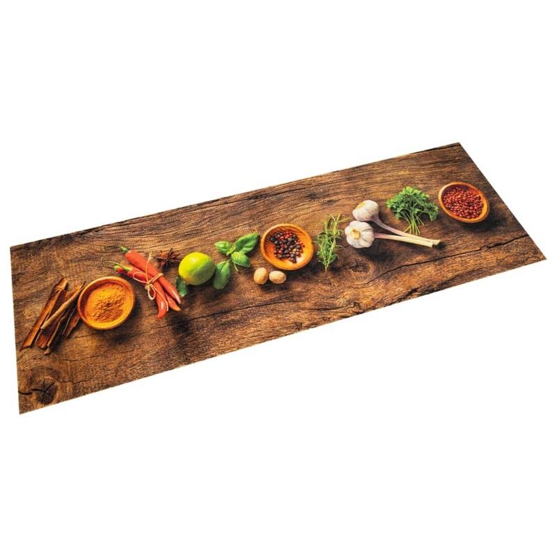 Tapis de cuisine lavable impression d'pices 60x300 cm velours